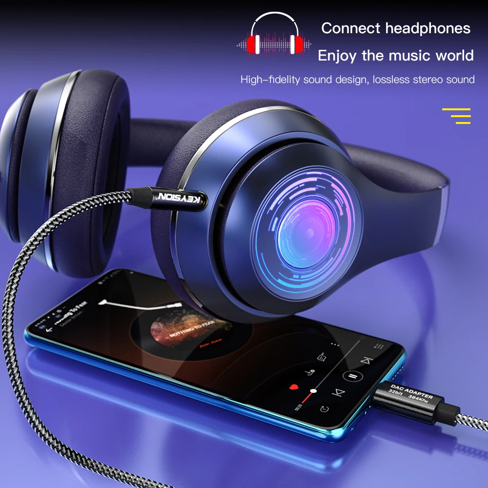Headphone Amplifier Audio Decoder Portable DAC Amplifier Audio Amp Adapter KEYSION HIFI DAC Earphone Amplifier USB Type C to AUX Speaker Cable Adapter 32bit 384kHz HD Digital Decoder Car Audio Input Cord