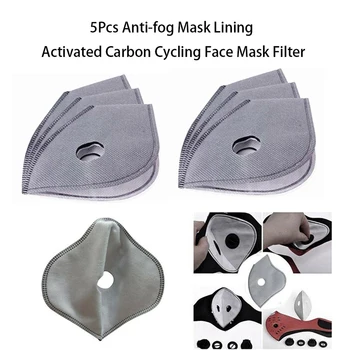 

5pcs Anti Fog Pm2.5 Replacement Mask Pad Anti Haze Dust Mouth Masks Activated Carbon Filter Can be washed reused Health Care