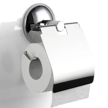 

Toilet Paper Holder Bath Supplies Firm Structure Wall Mounted Stainless Steel Durable Hanger Strong Suction Cup