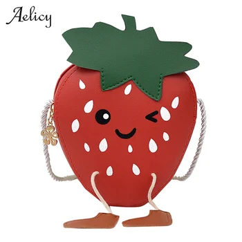 

Aelicy Kids Girls Cute Cartoon Strawberry Crossbody Bags Leather Small Shoulder Messenger Bags For Women 2020 Chain Crossbody