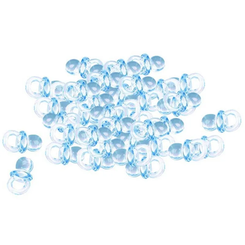 

50pcs/Lot Clear Acrylic Mini Pacifiers Baby Shower Favors DIY Boy Girl Baby Shower Decoration Cumpleanos Infantil Decoracion