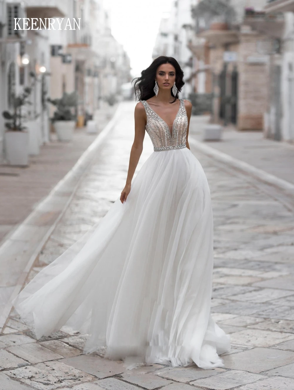 Backless tulle wedding dress Clearance