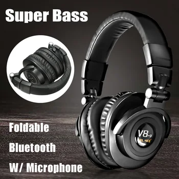 

Wireless bluetooth Headphones Foldable Noise Cancelling Bass Stereo Sound Headset Built-in Mic for PC Phone