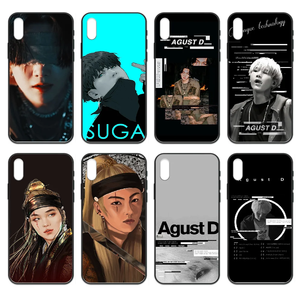 Чехол для телефона Agust D SUGA boy чехол iphone 4 4s 5 5S SE 5C 6 6S 7 8 plus X XS XR 11 PRO MAX 2020 черный