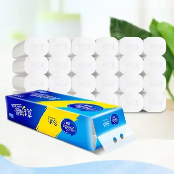 

Toilet paper 10 rolls of household coreless roll toilet paper high quality household bamboo pulp roll thickened toilet paper