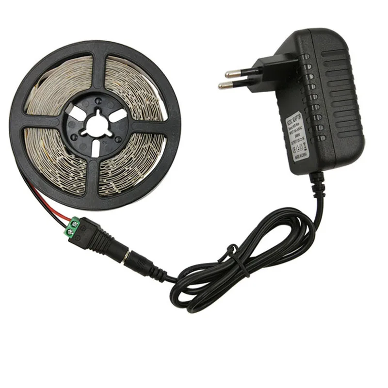 with no controller Goolook 5 м SMD2835 RGB Светодиодные ленты света DC12V светодиодный лампы Диод неоновая лента Тира fita светодиодный s Гибкая световая гирлянда с адаптером селфи-Стик - Испускаемый цвет: with no controller