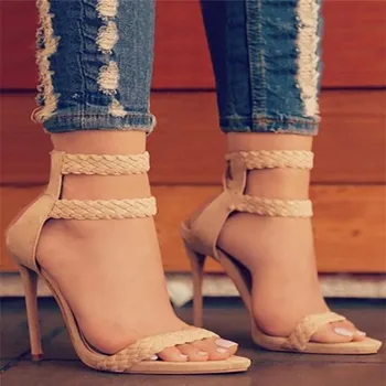 

Women's shoes high-heeled ribbon sandals оооооооаheel-strap sandals wo