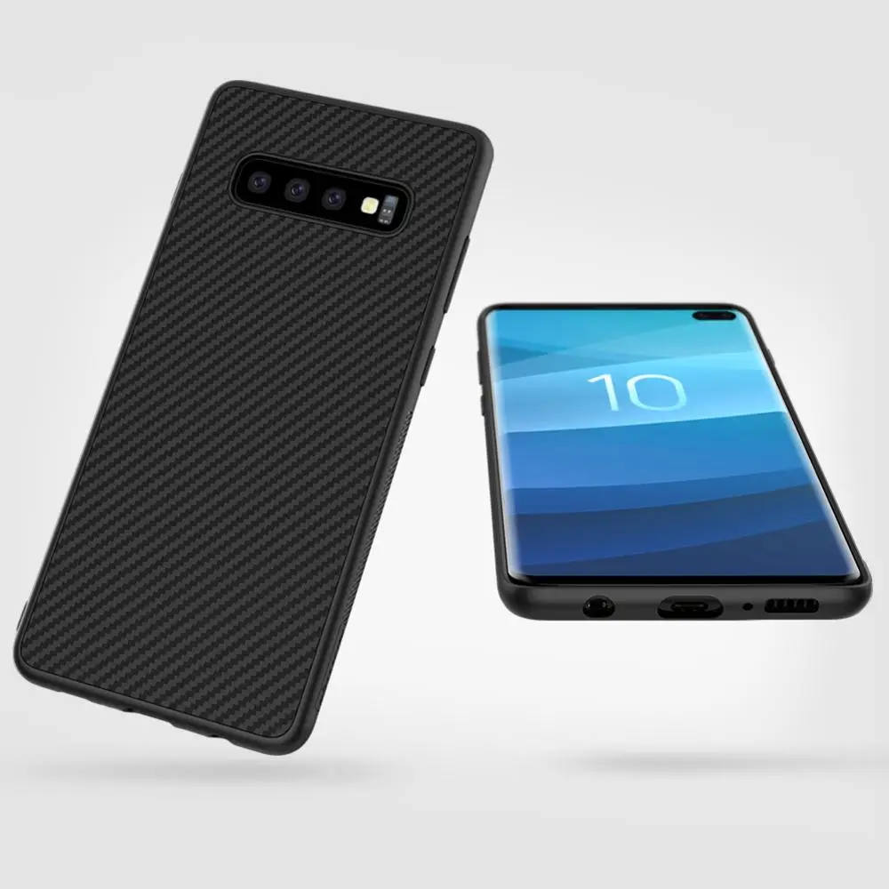 3D Текстурированный чехол s для samsung Galaxy S10 Plus S10e чехол задняя крышка Nillkin жесткий PC+ Мягкий ТПУ нейлоновое волокно защитный чехол для телефона