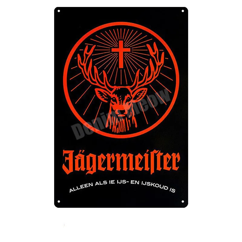 Потертый шикарный металлический постер Jagermeister украшение для паба бара голова