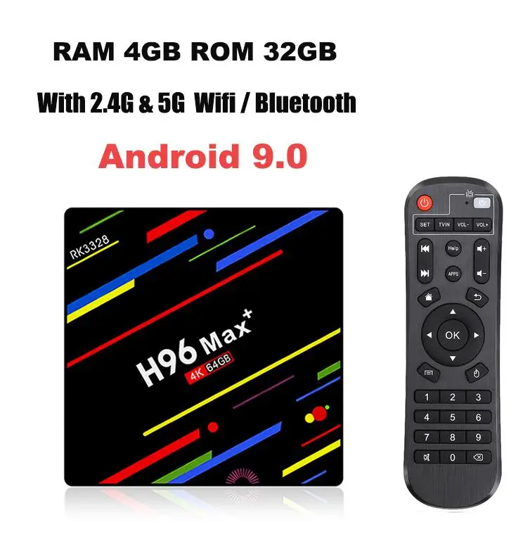 4G 32G Normal Remote H96 MAX Plus смарт ТВ коробка Android 9,0 tv box 4 Гб 64 Гб RK3328 смарт тв приставка 4 ядра 5G Wi-Fi 4 K 3D H.265 медиаплеер pro PK X96 MAX 8,1 андроид тв приставка - Цвет: 4G 32G Normal Remote