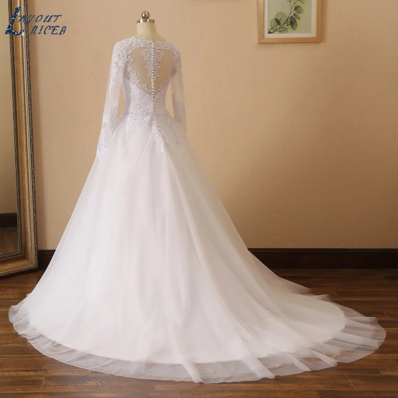 YQS025 Robe De Mariee Lace Long Sleeves Wedding Dress Bride Sexy Backless Made In China Wedding Gown