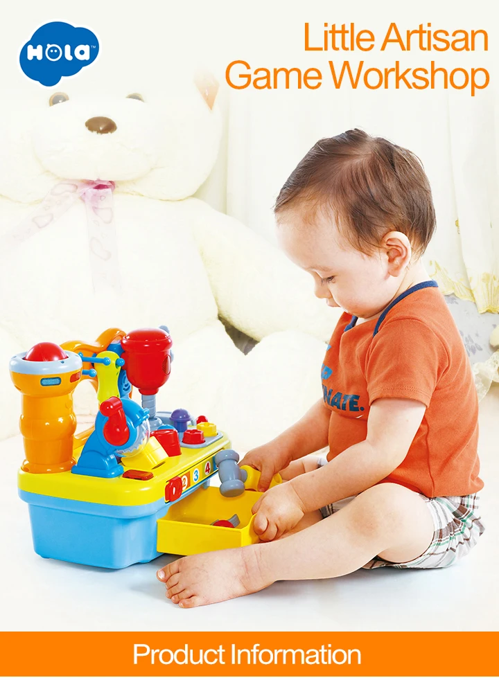 HOLA TOYS 907 детские игрушки мастерская Brinquedos Bebe Juguettes младенческий инструмент со звуком Дети раннего обучения игры игрушка для детей подарок