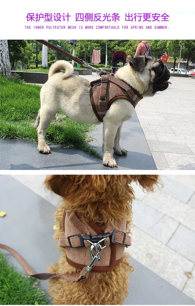 Pet упряжи для собак и поводок для собак поводки для питомцев, собак домашних животных поводки для собак регулируется сбруя-жилет Щенок Кот выгула собак Run Жгут Веревка