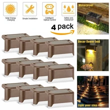 Sancaka 4 шт. горячая Распродажа солнечный светильник 1LED настенный светильник наружный сад настенный светильник забор лампа пейзаж Сад Солнечный светильник лестницы