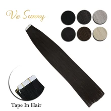 VeSunny волосы для наращивания на ленте, машинка для наращивания, Remy, натуральные человеческие волосы, гр/шт, черный, коричневый, блонд, чистый цвет, 10 шт., 20 шт., 40 шт