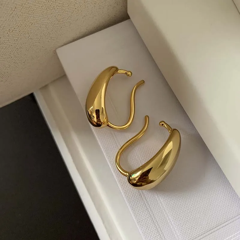 Minimalist Exaggeration Simple Retro Metal No piercing Irregular Profile Ear Bone Clip Earrings for Women Party Jewelry ear clip earrings,clip earrings,fashion earrings