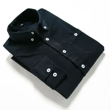 

Men's Casual Shirt 2019 Winter Slim Fit Long Sleeve Solid Men Turn-down Collar Mens Dress Shirts Long Sleeve 5XL dropshipping