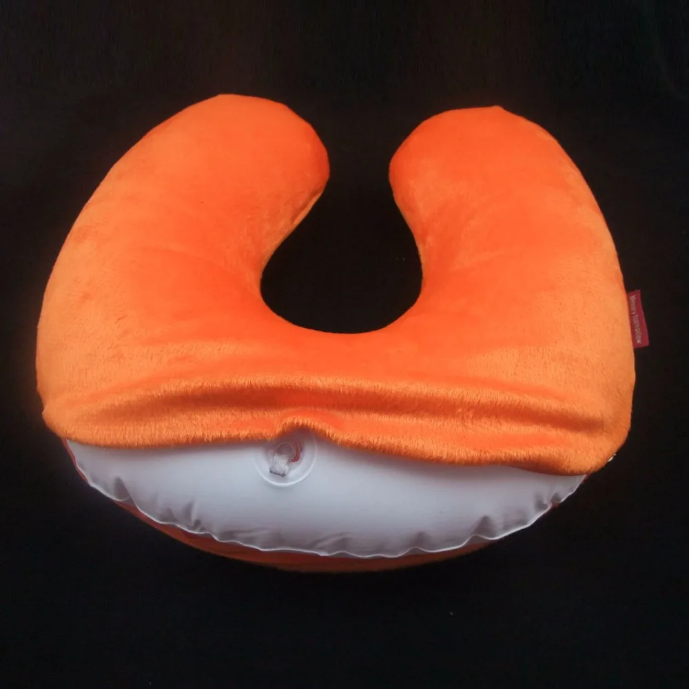 2PCs/lot  New U Shaped Travel Pillow Car Air Flight Inflatable Pillows Neck Support Headrest Cushion Soft Nursing Cushion Black 5
