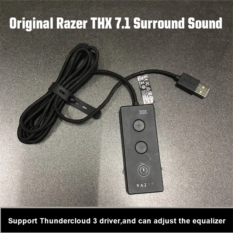 Original Razer THX 7.1 Surround Sound Card 3.5 USB Audio Converter For Headphones Computers white computer mouse