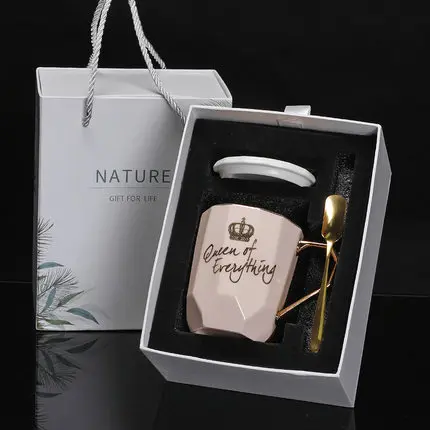Gift box OUSSIRRO натуральный мрамор фарфоровая кофейная кружка сердце любовь чай чашка молока творческий подарок на свадьбу юбилей - Цвет: Gift box