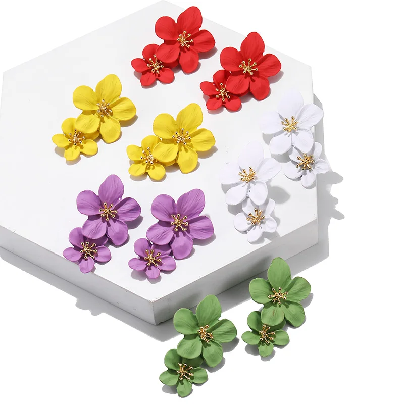 Elegant Boho Floral Metal Earrings for Women - Perfect for Weddings and Parties