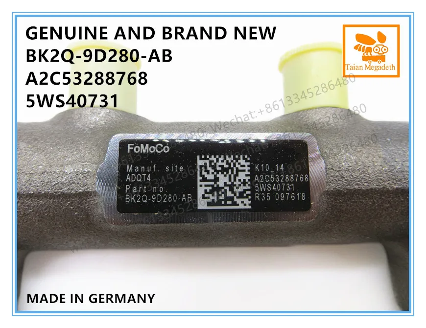 Подлинный и абсолютно дизельный топливный рельс BK2Q-9D280-AB, A2C53288768, 5WS40731 для FORD RANGER 2.2L двигатель