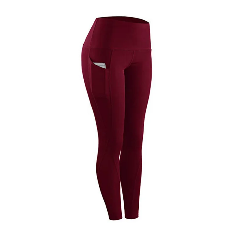 Summer High Waist Hip Slim Side Pocket Leggings Black Casual Sports Leggings American Fashion Women's Gym Yoga Pants