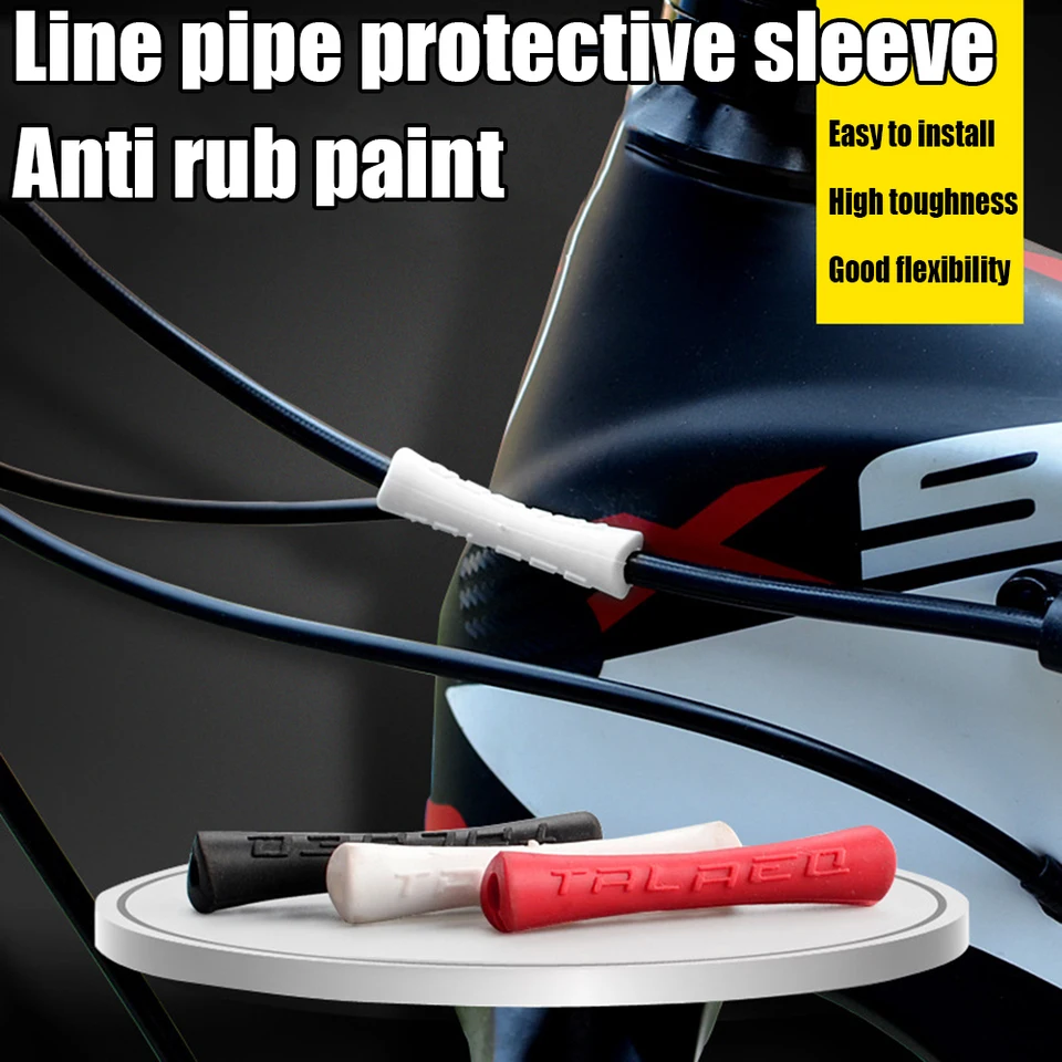4pcs Silicone Bicycle Outer Brake Gear Cable Wrap Frame Protector MTB Road Bike