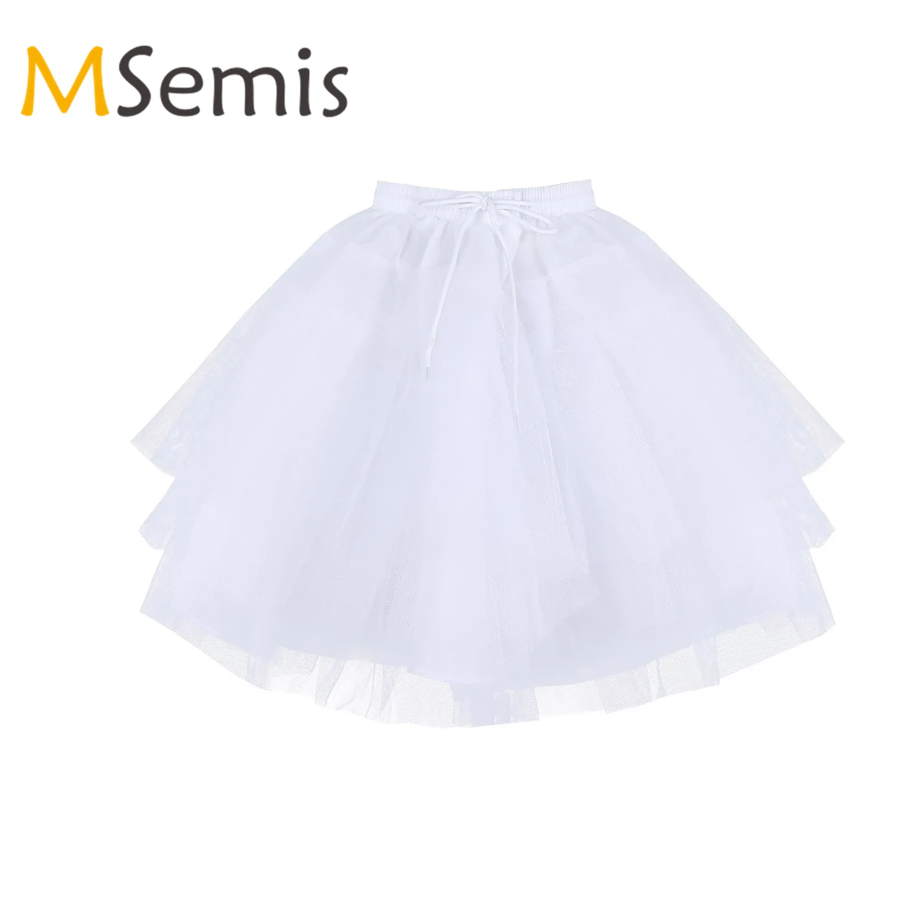 

Kids Girls Sports Skirts Wedding Underskirt 3 Layers Net Petticoat Underskirt Crinoline Slip for Flower Children's Wedding Dress