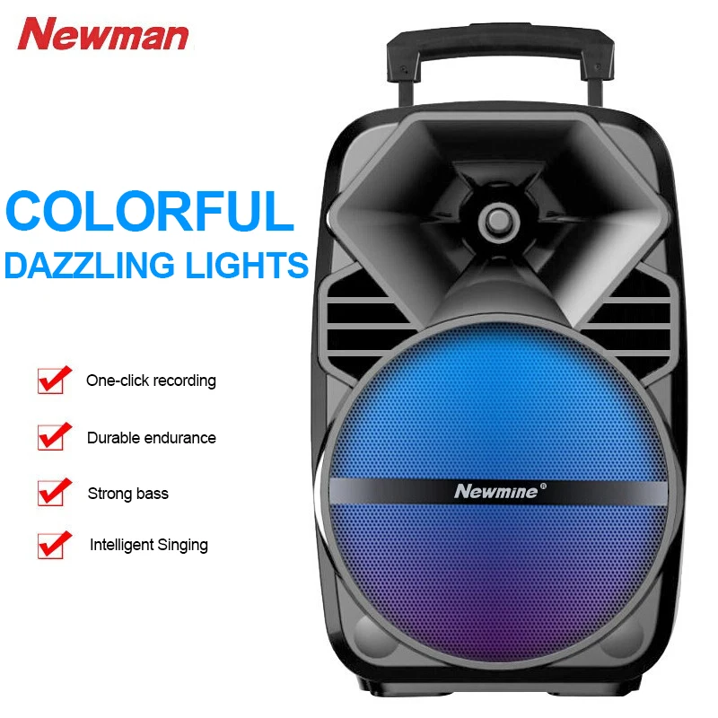 Newmine BW280 динамик Bluetooth открытый беспроводной стерео FM микрофон Поддержка TF карты Танцевальная вечеринка тяга портативный сабвуфер