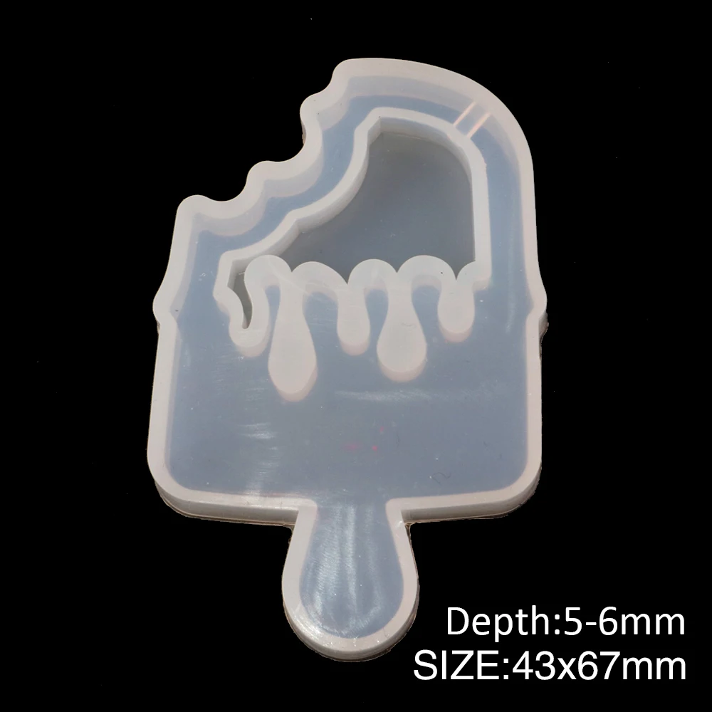 43x67mm Новые Клубничные прозрачные силиконовые формы смолы ледяные звезды шейкер Брелоки для ключей блестящая форма DIY инструмент для выпечки ювелирных изделий, 10Yc7453 - Цвет: 43x67mm
