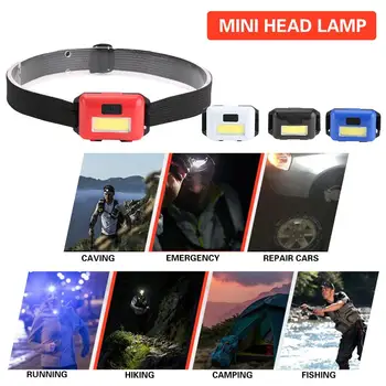 

Mini head lamp led cob portable light plastic headlight use 3*AAA battery waterproof 2019 new arrival hiking camping light
