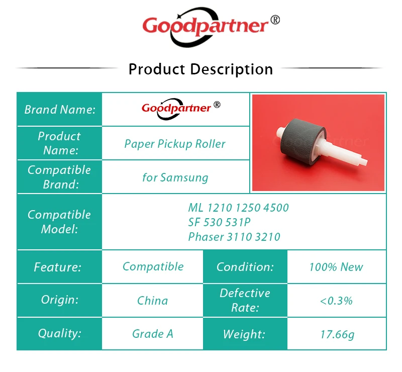 1X JC73 00018A подачи бумаги ролик устройства порошковой печати для &quotSamsung ML 1210 1220 1250 4500