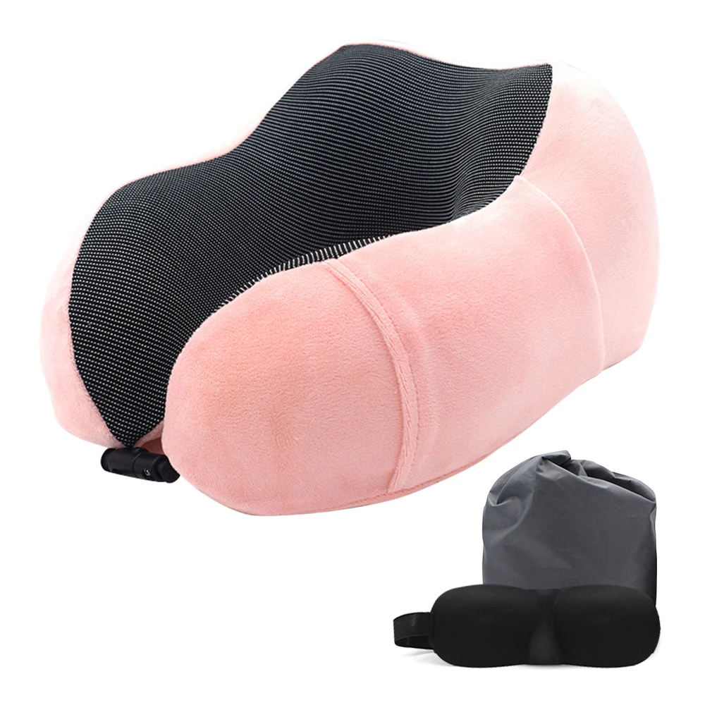 1 шт. u-образные подушки для шеи из пены памяти мягкая медленная отскока, дорожная подушка, твердый шейный затылочный медицинский постельные принадлежности, подушки - Цвет: pink 2