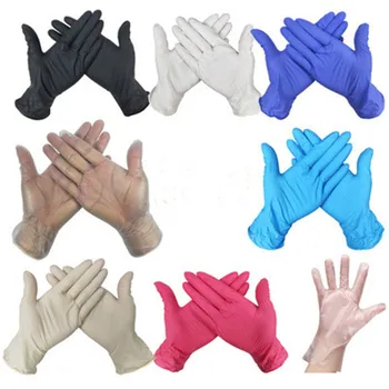 

disposable Latex gloves nitrile gloves Non-Slip Acid and Alkali Laboratory Rubber 9-inch A-grade latex gloves pvc Gloves