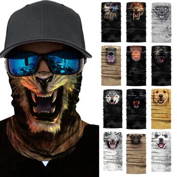 

3D Animal Print Seamless Magic Men Dust-proof Neck Gaiter Warmer Face Cover Scarf Headwear Bicycle Cotton Headband