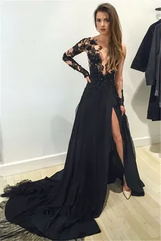 

Robe De Soiree Long Sleeves black Evening party Prom gown with coat 2018 marsala vestido de noiva Mother of the Bride Dresses