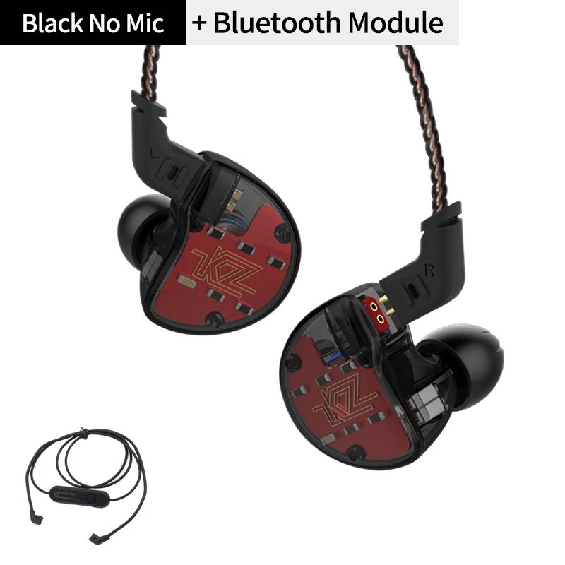blackNomic Bluetooth KZ ZS10 наушники 4BA+ 1DD динамические арматурные наушники HiFi бас гарнитура шумоподавление в ухо Мониторы гибридные наушники+ Bluetooth - Цвет: blackNomic Bluetooth