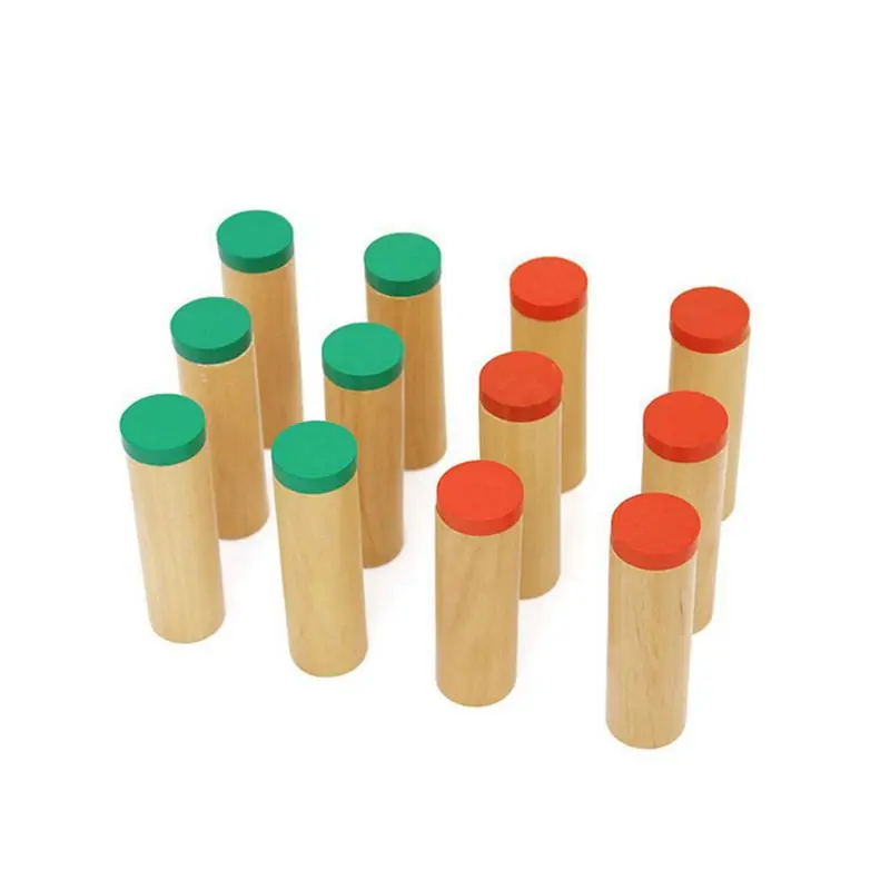 Wooden Montessori Sensorial Auditory Material Container Holder Sound Cylinder