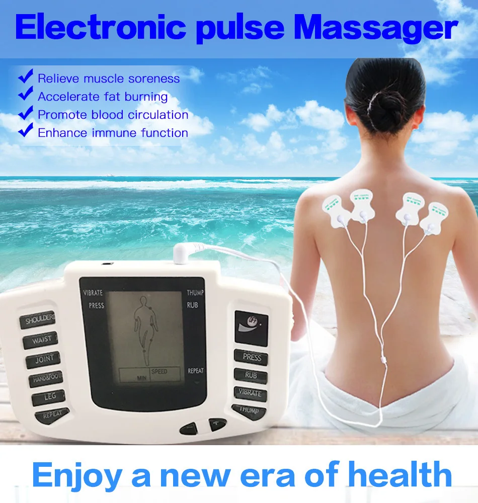 8 подушечек забота о здоровье электрические мышцы тела назад шеи стимулятор Massageador Tens машина для терапии акупунктурой для похудения тела массажный