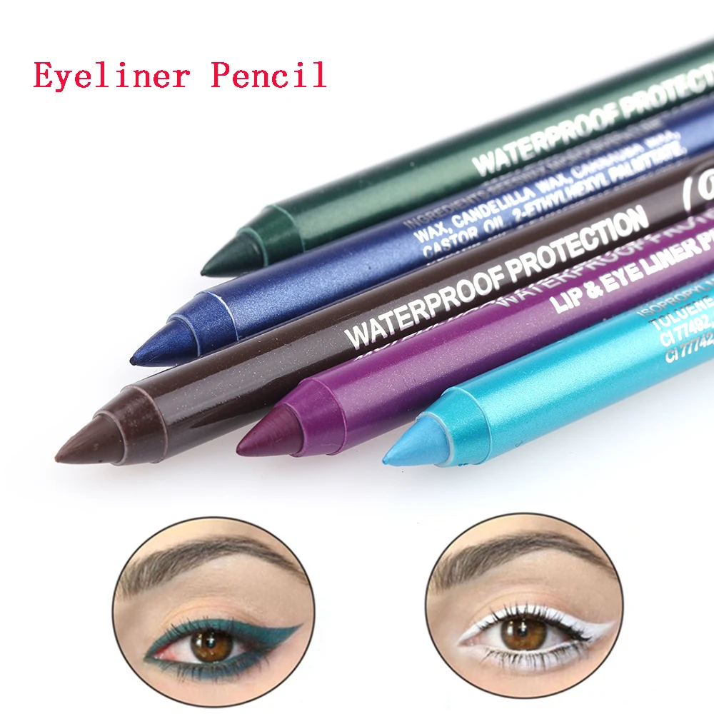 14 Color Eye Liner Pen Colored Eyeliner Waterproof Makeup Tools Blue