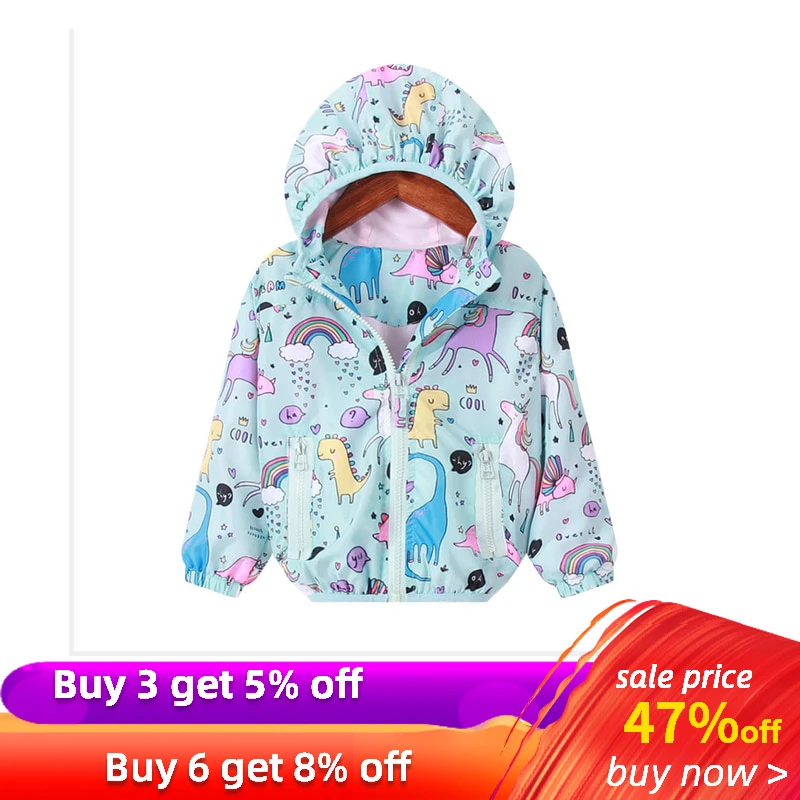 Unicorn Girls куртки Baby Girl Boy Одежда Весна Дети С Длинным Рукавом Печати Капюшоном