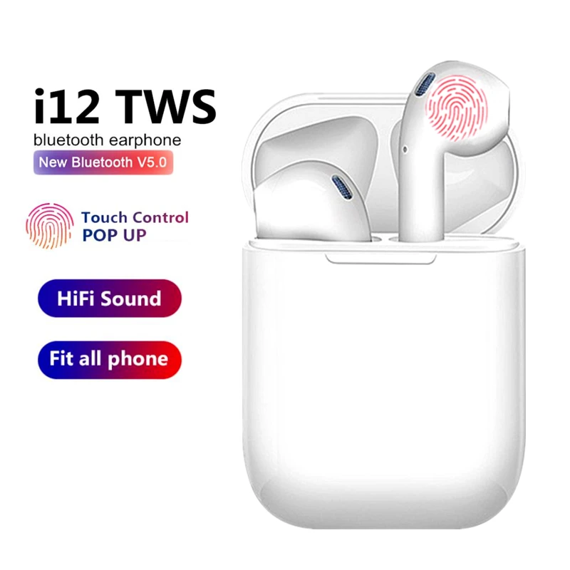 I12 TWS Bluetooth наушники сенсорное управление беспроводные наушники 1:1 размер лучше, чем i9 i10 i30 ДЛЯ iPhone Xiaomi
