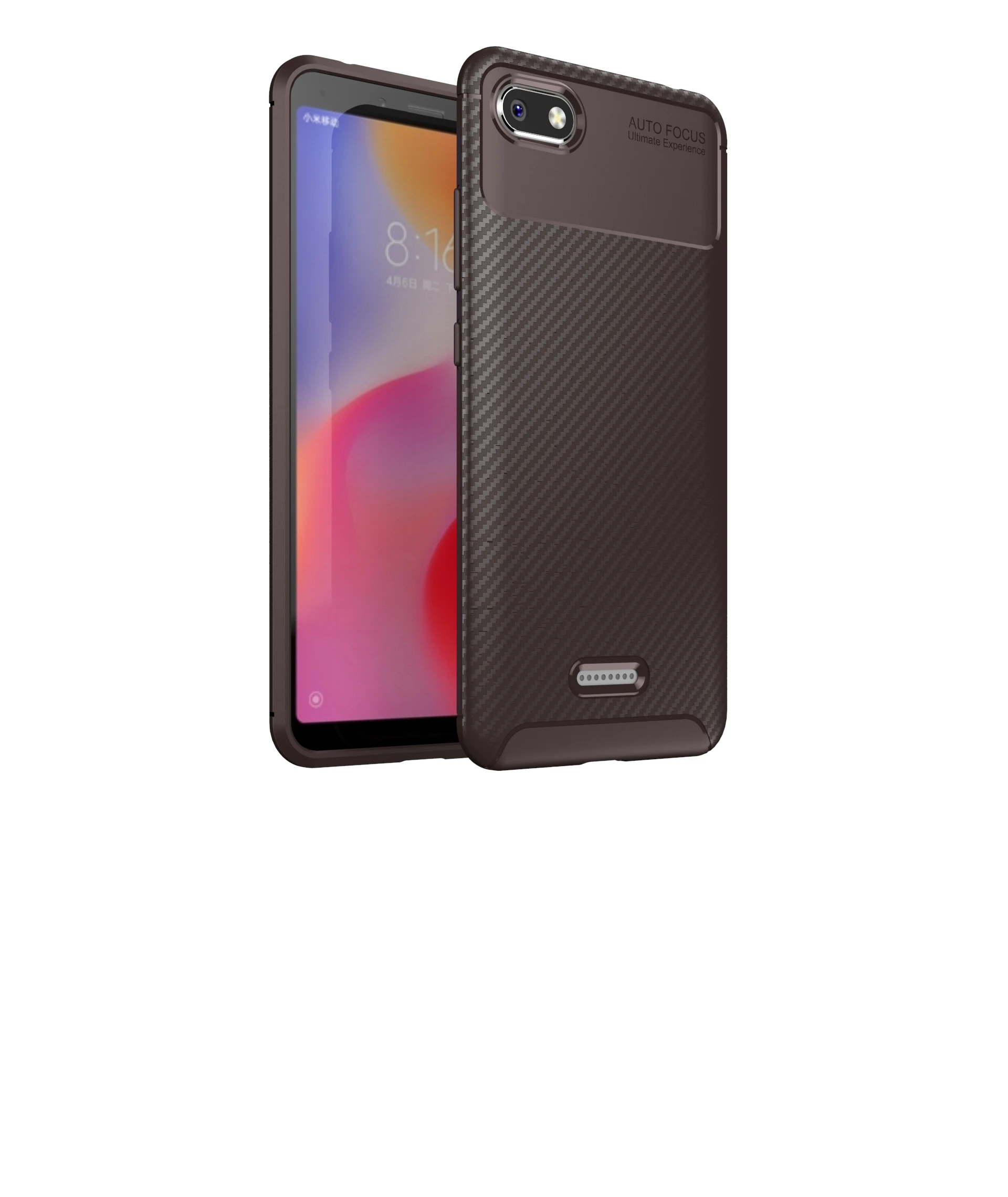 Чехол из углеродного волокна для Xiaomi Redmi 6A мягкий силиконовый бампер задняя