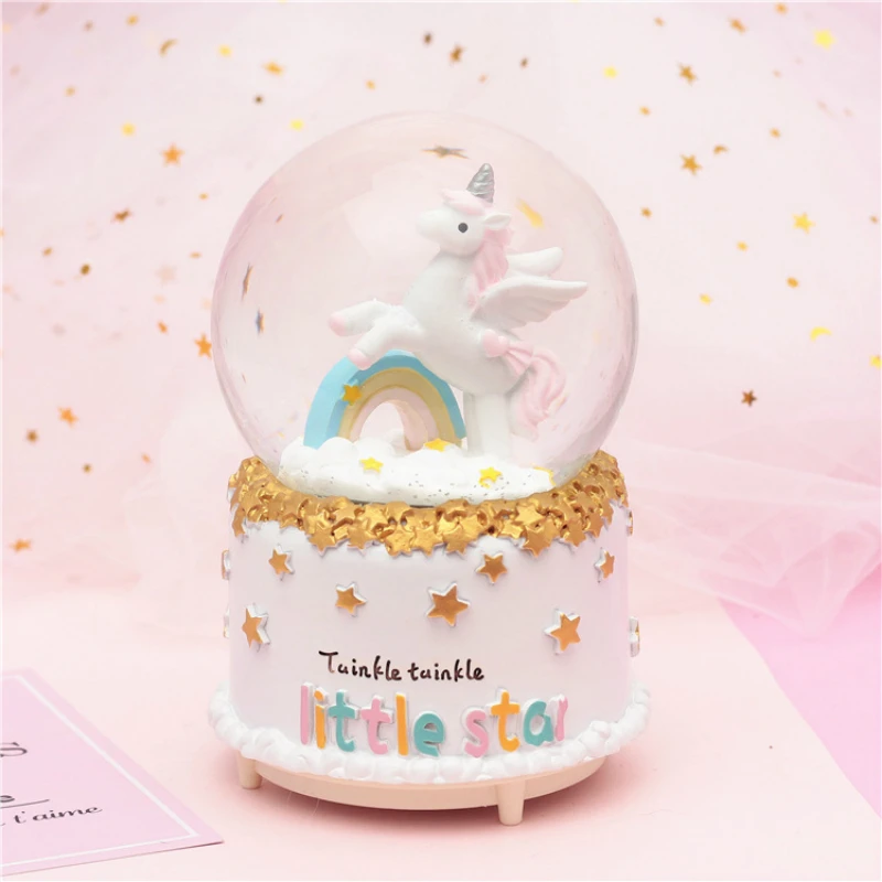 10*15.8cm Unicorn Crystal Snow Globes Glass Music Box snowball Home Office INterior Decoration Christmas Valentine's Day Gifts 10*15.8cm Unicorn Crystal Snow Globes Glass Music Box snowball Home Office INterior Decoration Christmas Valentine's Day Gifts
