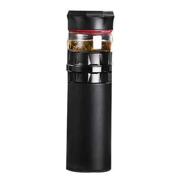 

Portable 304 Stainless Steel Thermo Tea Separation Cups with Glass Tea Cup with Filter Insulated Mug Creative Gift