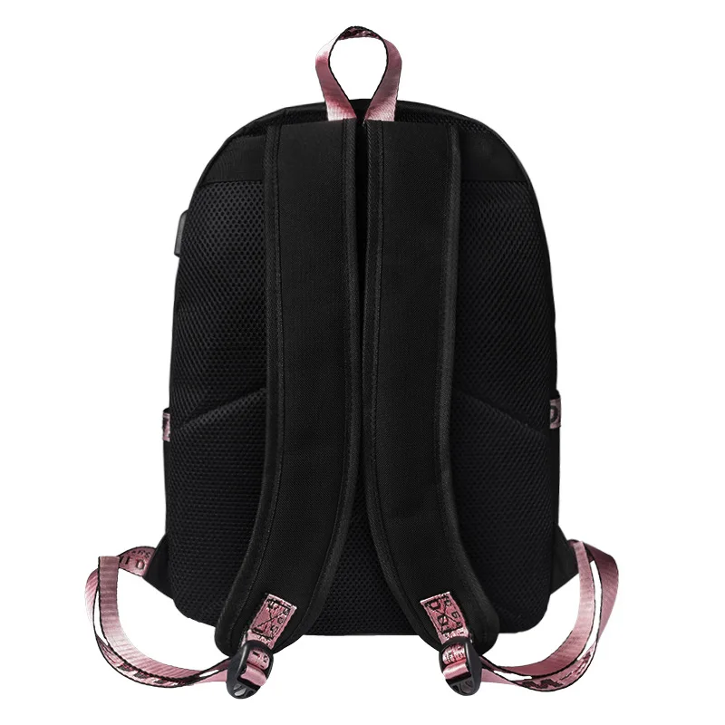 BlackPink Rose Lisa JENNIE USB Рюкзак Школьные сумки черный розовый Mochila дорожные сумки для ноутбука наушники USB порт