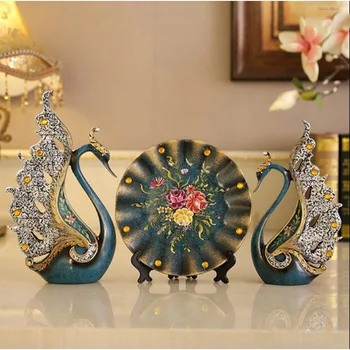 

Figurines Vase Crafts Creative Desktop Accessories Livingroom Study Ornament Resin Modern Swan Deer Elephant Home Wedding Gift