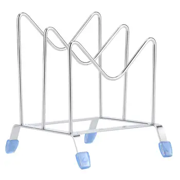

Silver Multifunction Plate Storage Rack Wear‑resistant Pot Lid Rack for Home