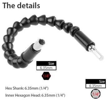

2x Flexible Shaft Screwdriver 11.6 Lengthened Soft Extension Rod 1/4Hex Shank